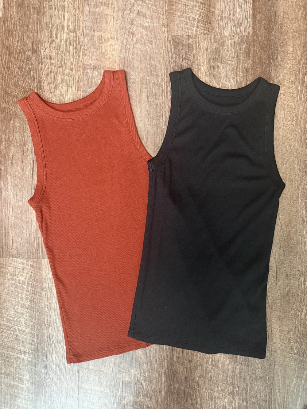 a new day Ribbed Tank Two-Pack - Rust & Black